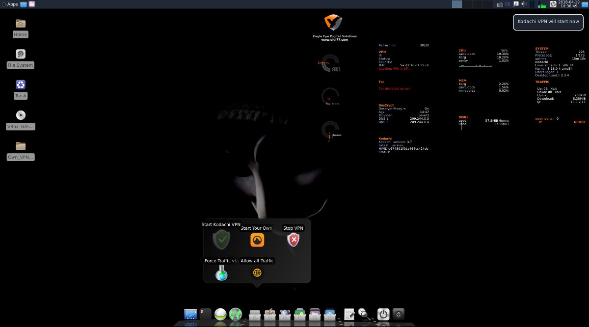 Starting Kodachi VPN Starting Kodachi VPN
