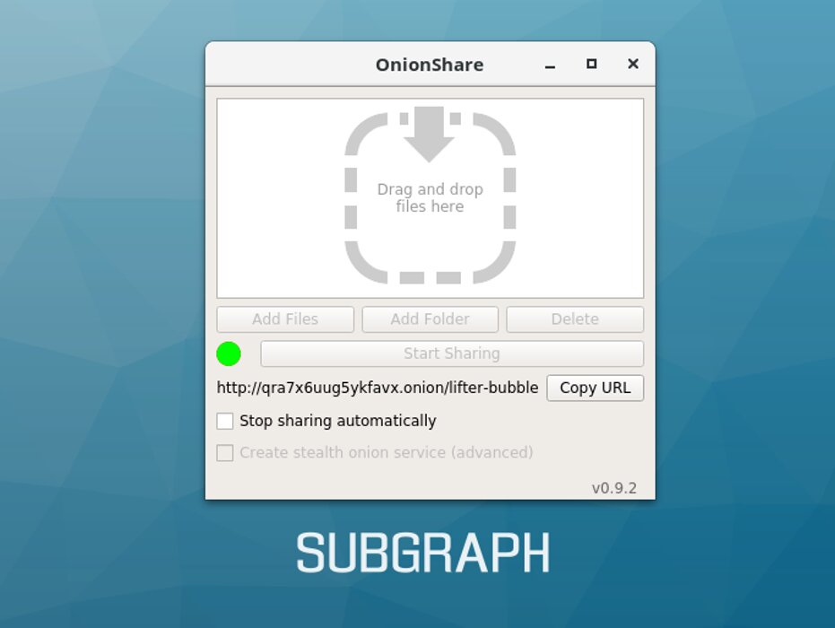 OnionShare on Subgraph OS OnionShare on Subgraph OS