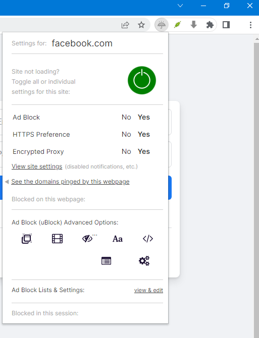 Epic lets you change privacy settings for each site