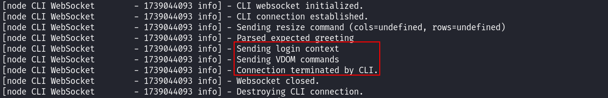 CLI log CLI log