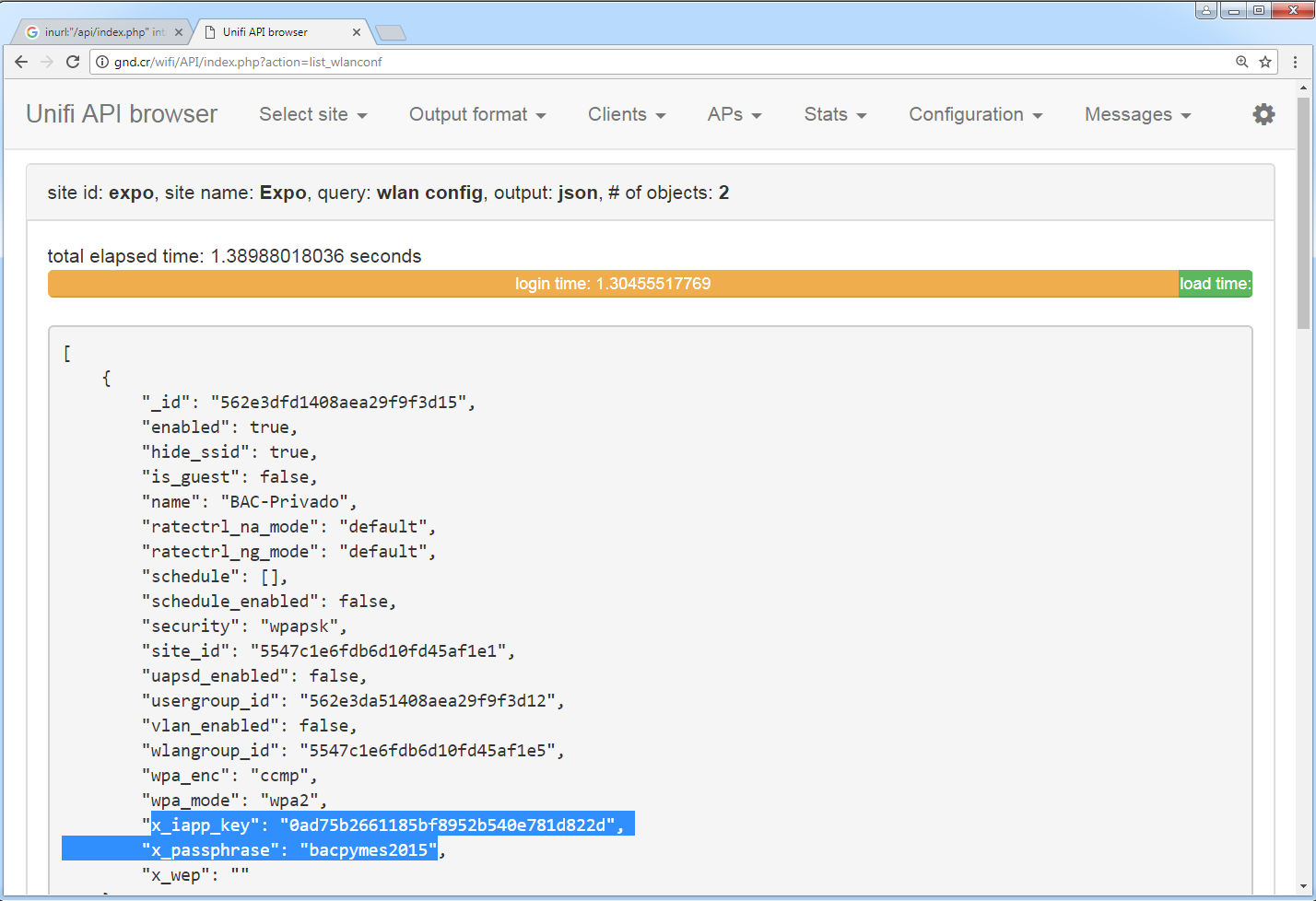 WPA PSK, application key, and password
