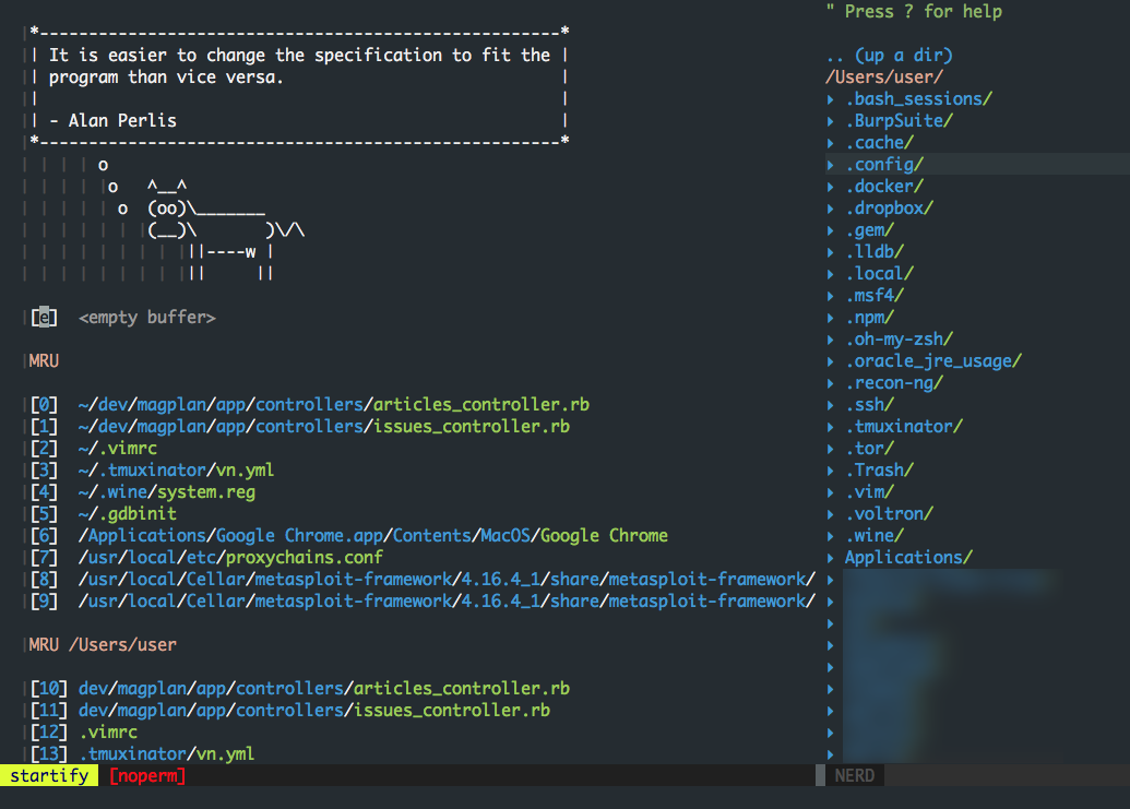 What Vim can look like after installing plugins and themes