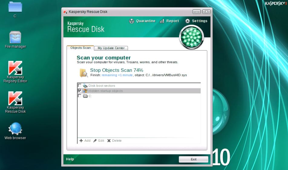 Kaspersky Rescue Disk desktop