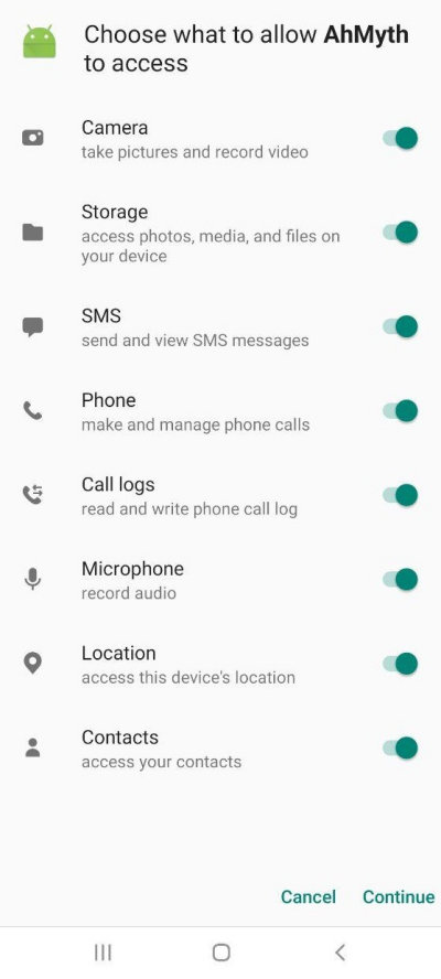 Launching the virus on the device