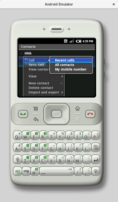 Contacts and recent calls (m3)