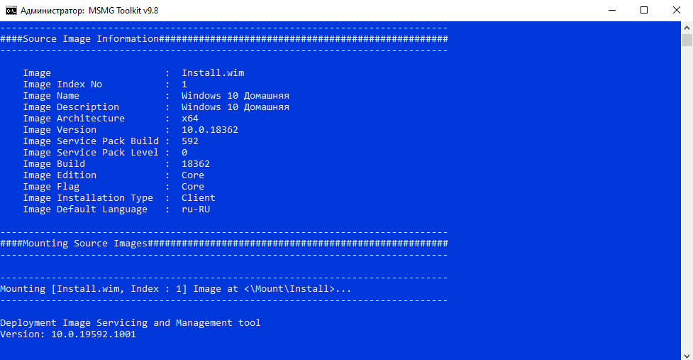 Image mounted successfully