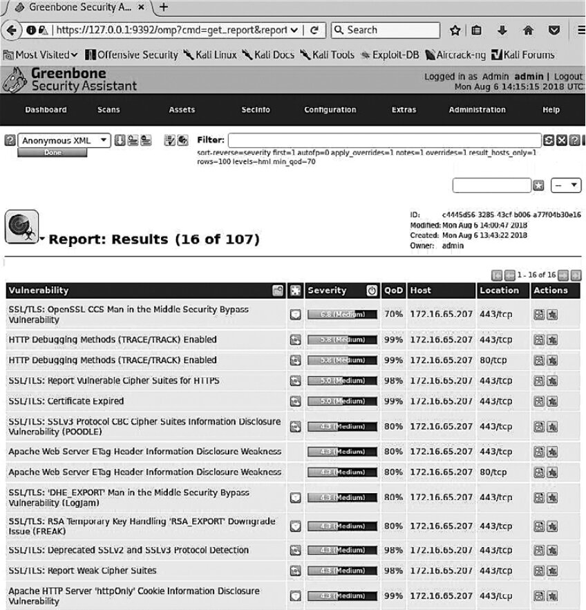 Figure 6.23. Scan report Figure 6.23. Scan report