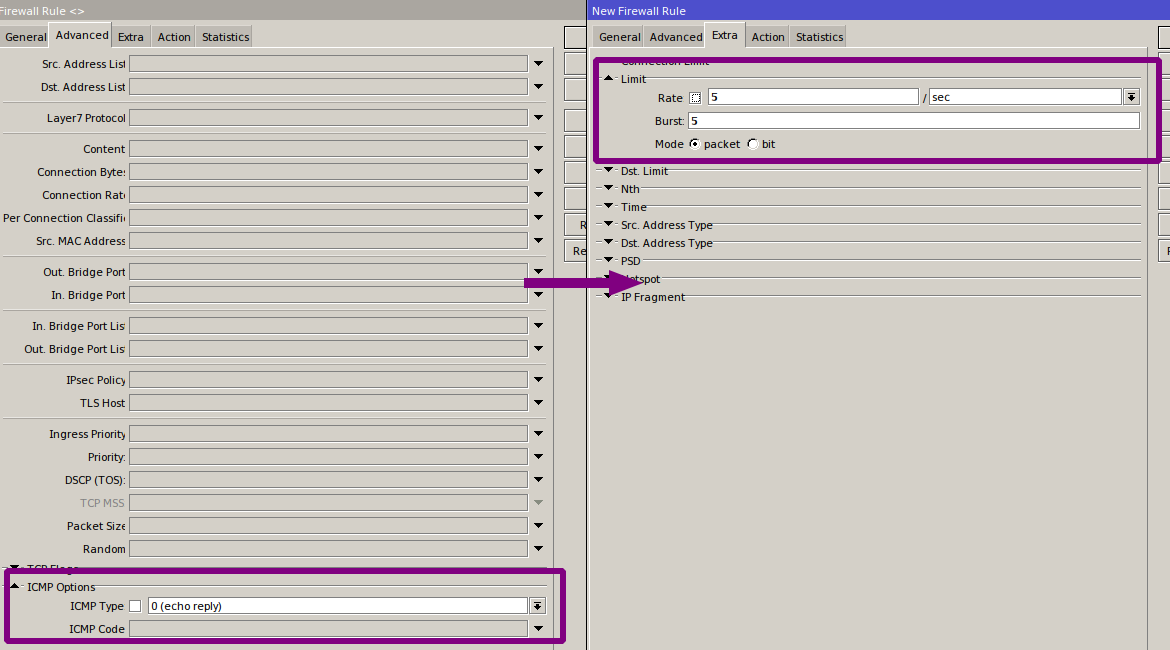 Example ICMP rule
