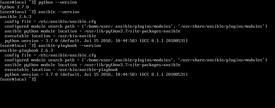 A freshly installed Arch Linux with Python and Ansible (installed via pip). Nothing else required