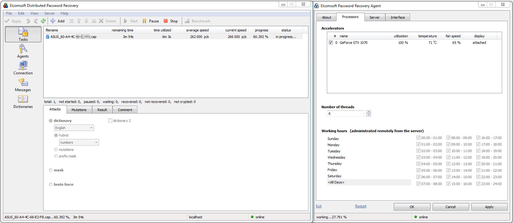 Cracking a password in EDPR