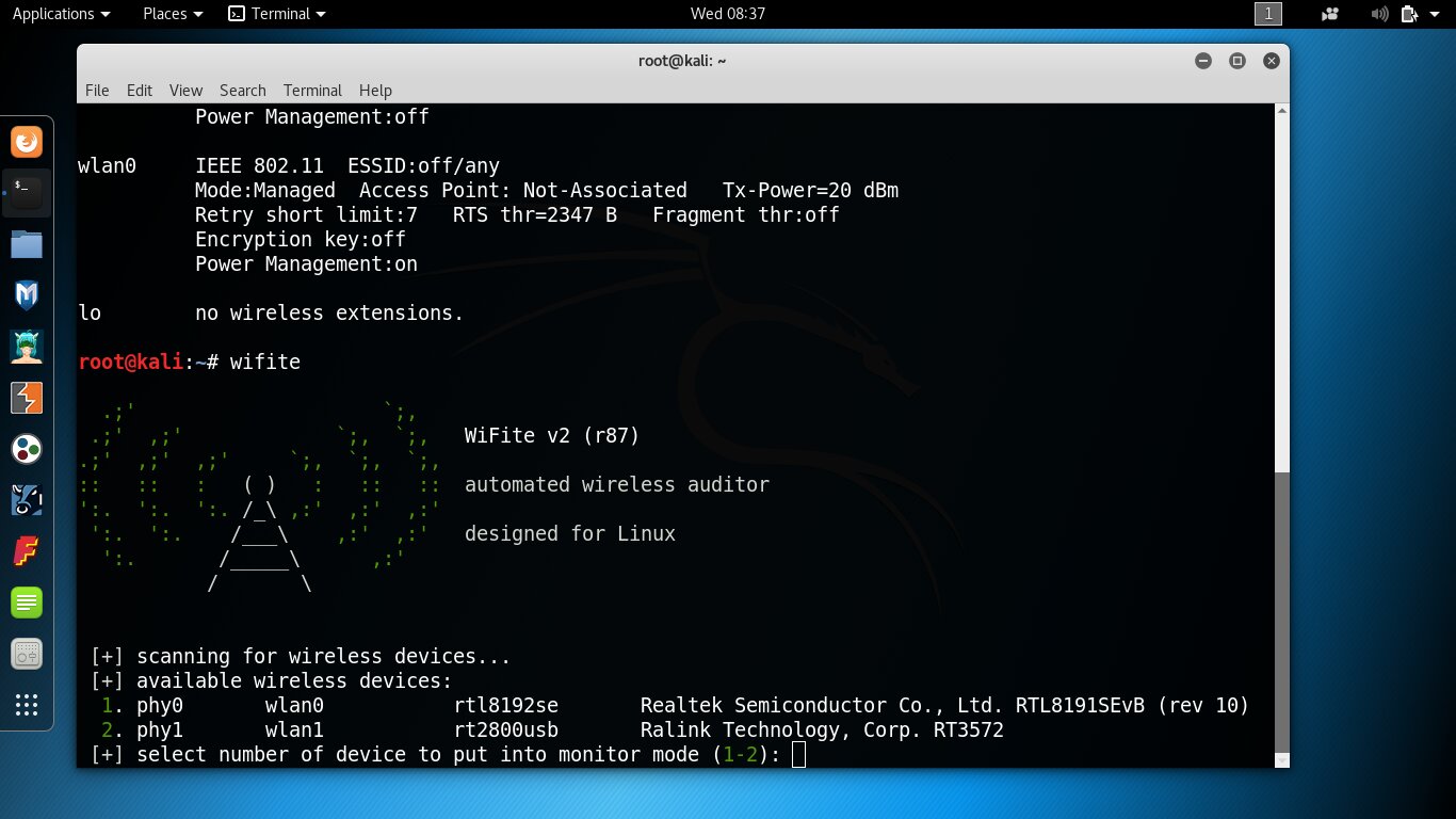 Finding the wlan interface number in wifite