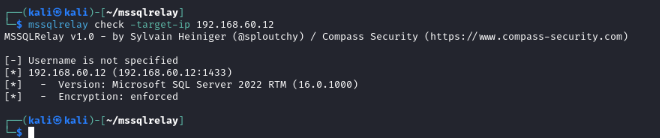 Checking node with Enforce Encryption enabled