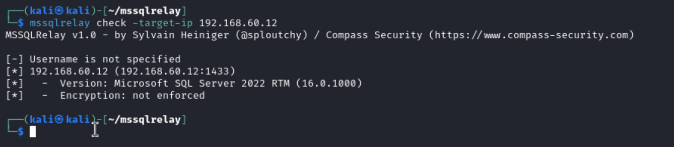 Checking node with Enforce Encryption disabled