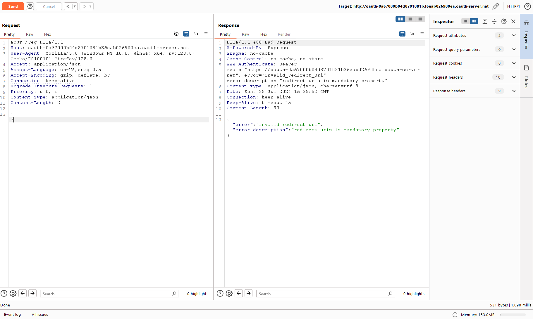 The redirect_uri parameter is missing