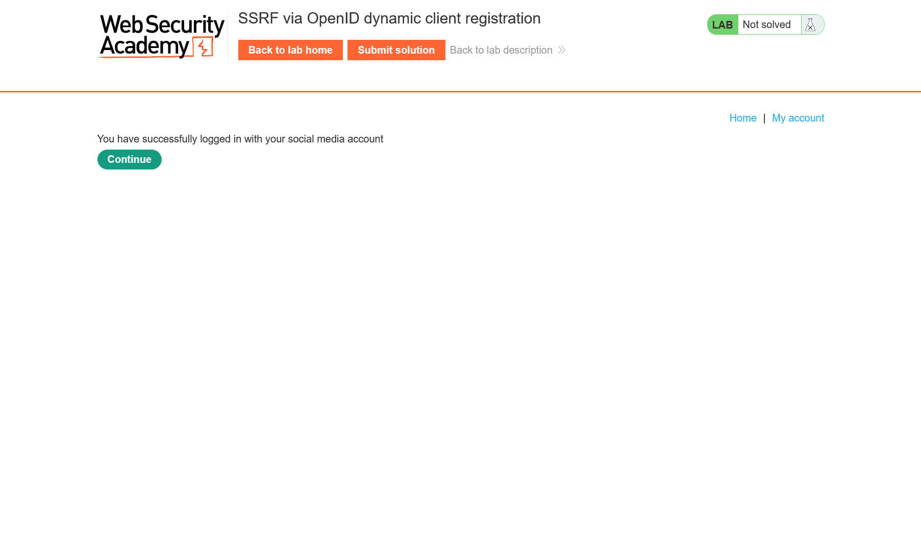 Successful login