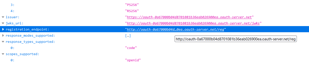 Registration endpoint