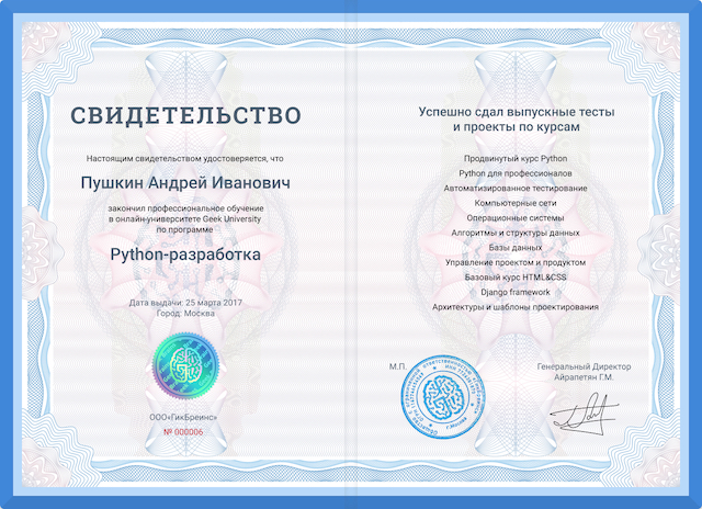 State-recognized certificate