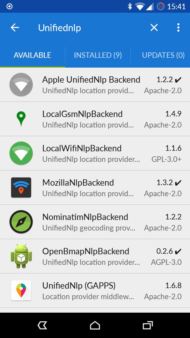 Installing and configuring location plugins