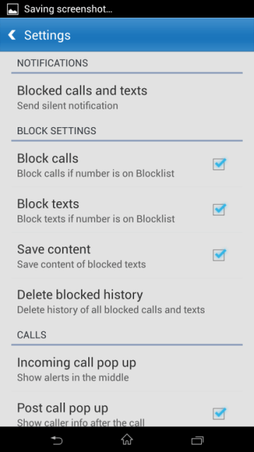 A typical call blacklist