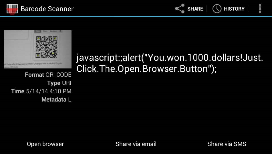 A modified URI that the application failed to filter