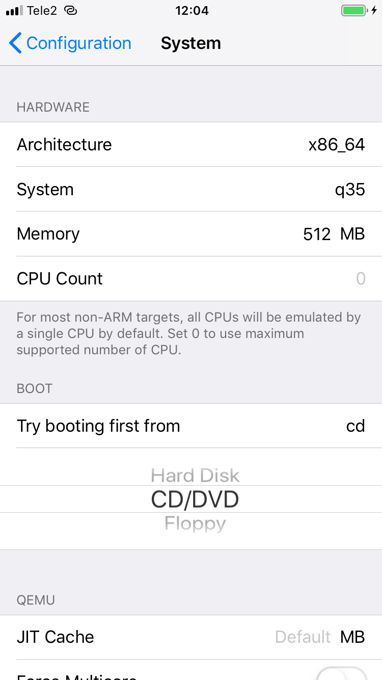 Creating a virtual machine in UTM