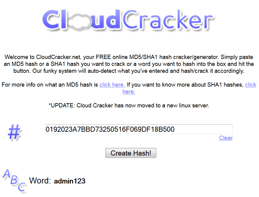 The “cloud cracker” instantly finds dictionary passwords from their hashes