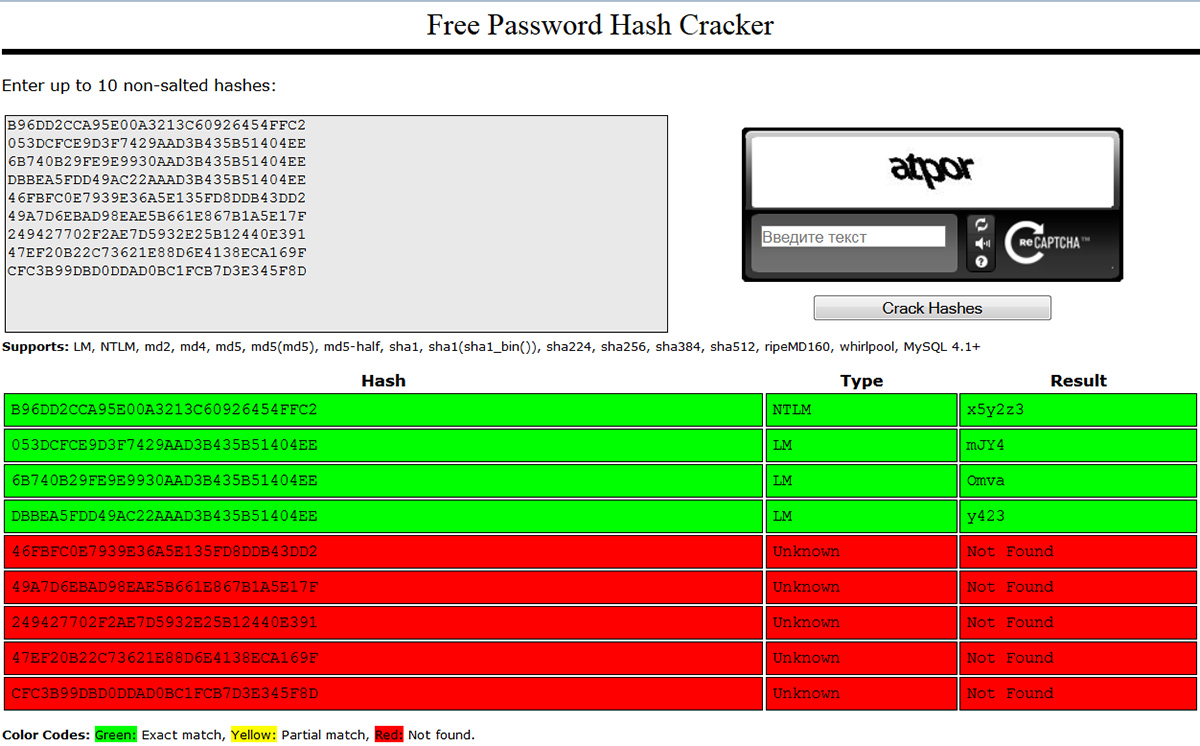 CrackStation struggles to crack random passwords five characters long or more, even from LM hashes