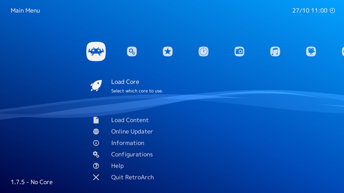 RetroArch interface RetroArch interface