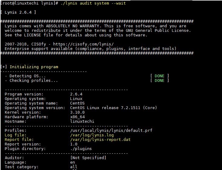 Test initialization Test initialization