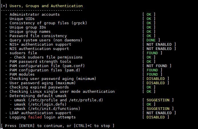 Test results from the Users and Groups & Authentication group Test results from the Users and Groups & Authentication group