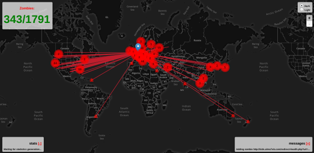 Visualization of “zombies” on a map