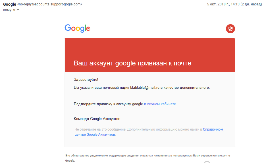 Phishing email