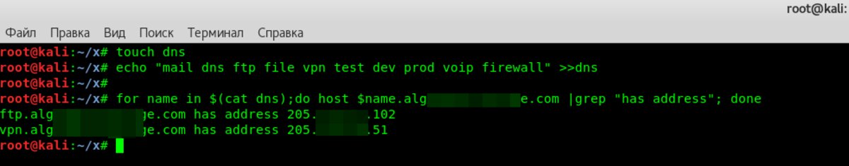 Subdomain brute-forcing with the host command