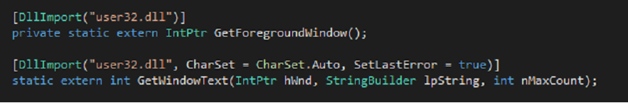 Importing WinAPI