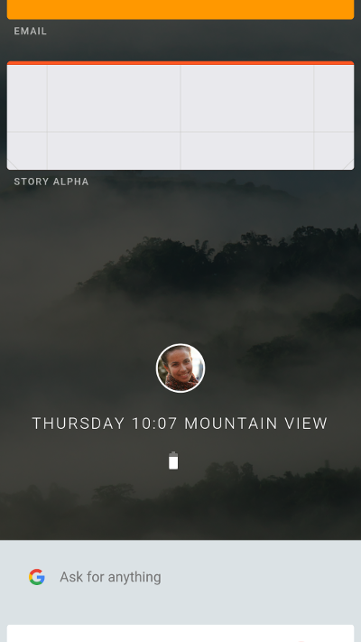 Armadillo home screen and Quick Settings panel