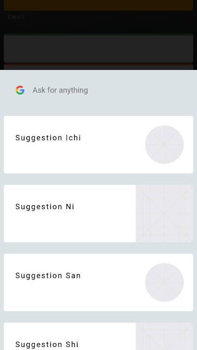 Built-in Google Now and on-screen keyboard