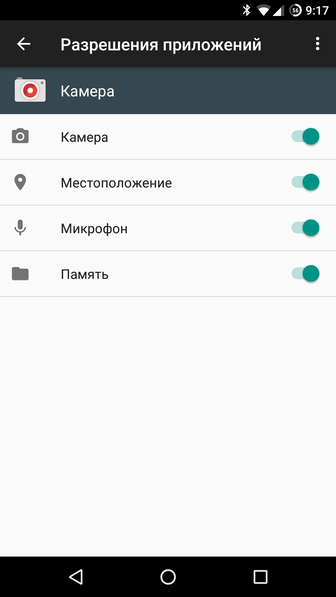 Request for camera access and all permissions of the Camera app