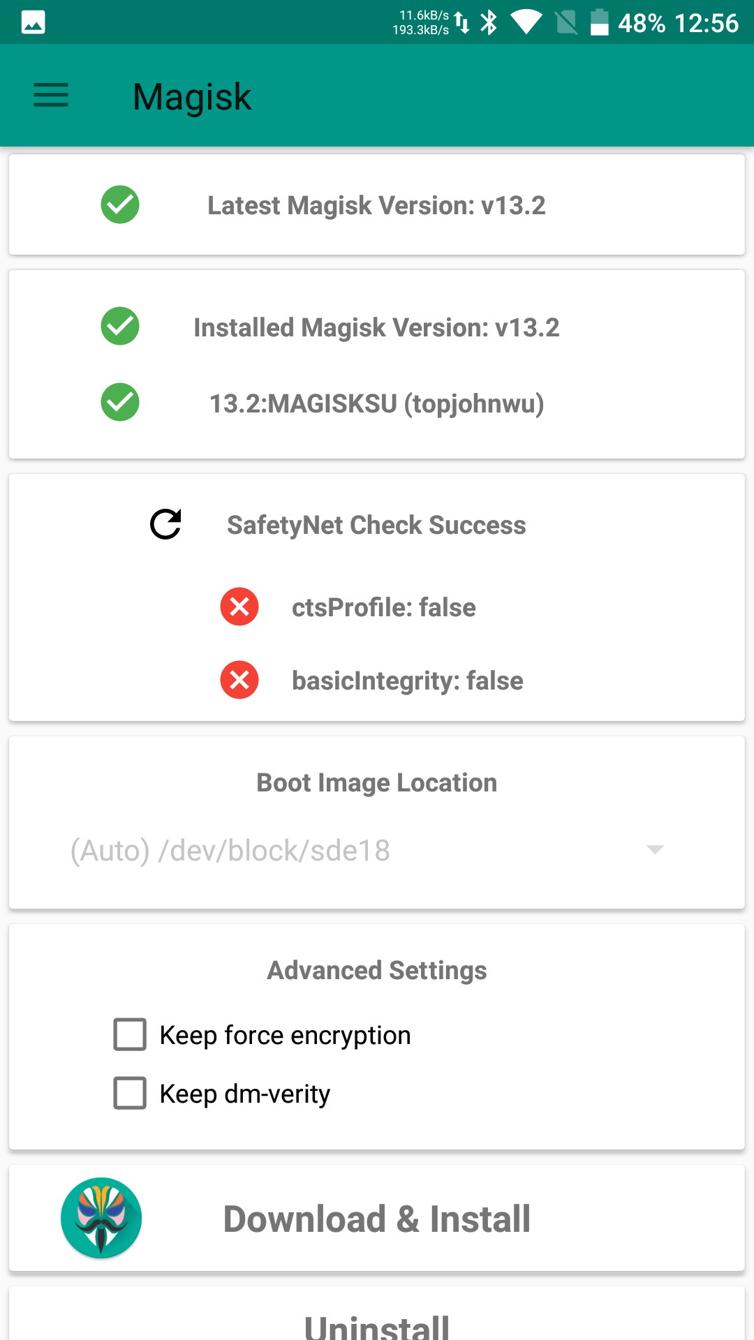 Magisk and the SafetyNet test