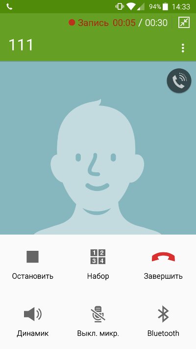 Call recording button