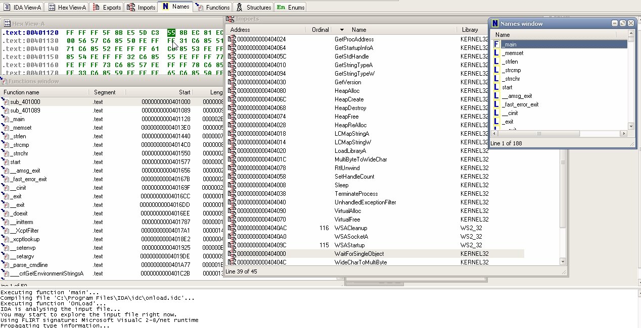 Unpacked file loaded in IDA Pro Unpacked file loaded in IDA Pro