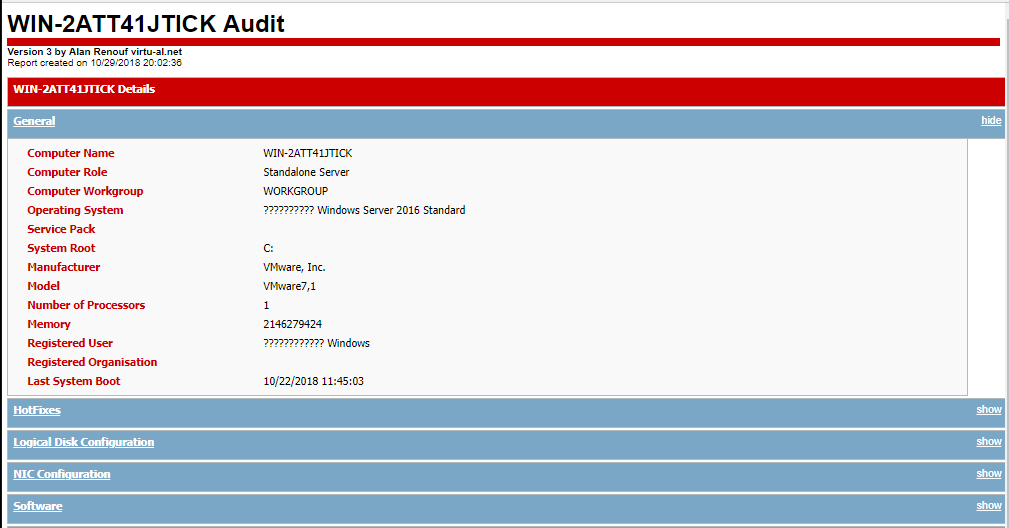 HTML report generated after the script completes HTML report generated after the script completes