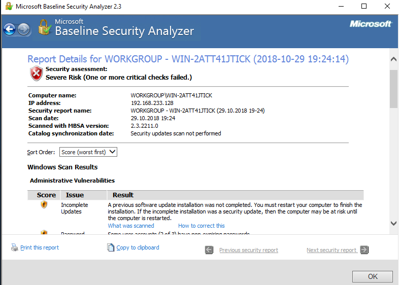 Viewing the results of a single host scan Viewing the results of a single host scan